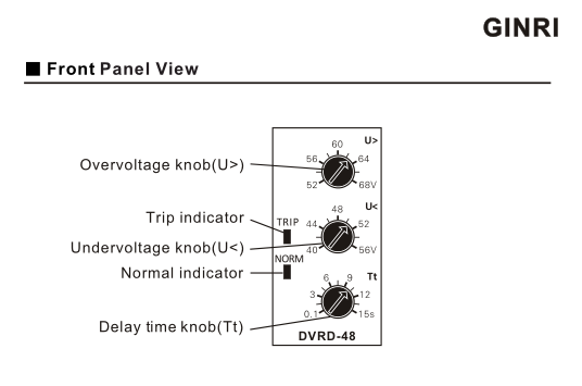 Peso ligero protector electrónico de monitor de voltaje de la retransmisión de la fase de GINRI 3 DVRD